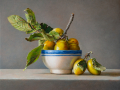 Vasetto con Prugne Gialle - 2024 olio su tavola cm 30x30 © Gianluca Corona