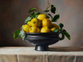 Vaso in bucchero e limoni - 2023 - olio su tela cm 80x80 © Gianluca Corona