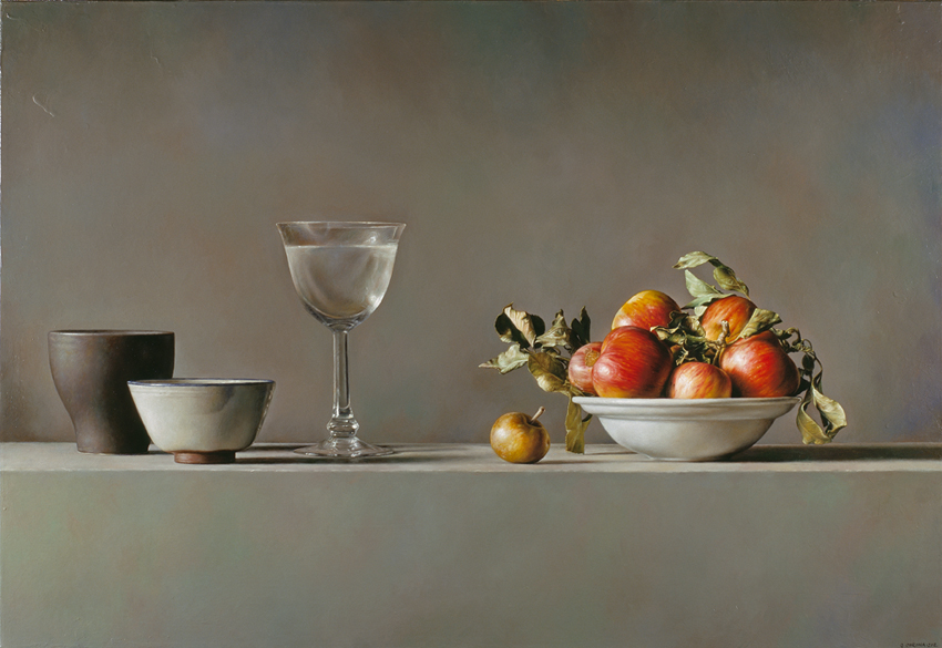 Composizione con mele - 2012 olio su tela cm 55x80 © Gianluca Corona