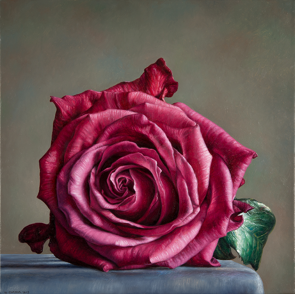 Rosa - 2015 olio su tavola incamottata cm 25x25 © Gianluca Corona