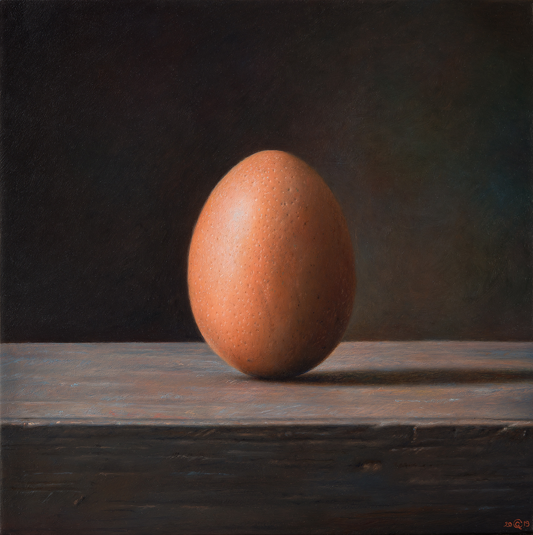 The Perfect Shape (Egg) - 2019 olio su tavola cm 25x25 © Gianluca Corona
