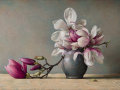 Magnolie in un vaso - 2021 olio su tavola cm 40x60 © Gianluca Corona